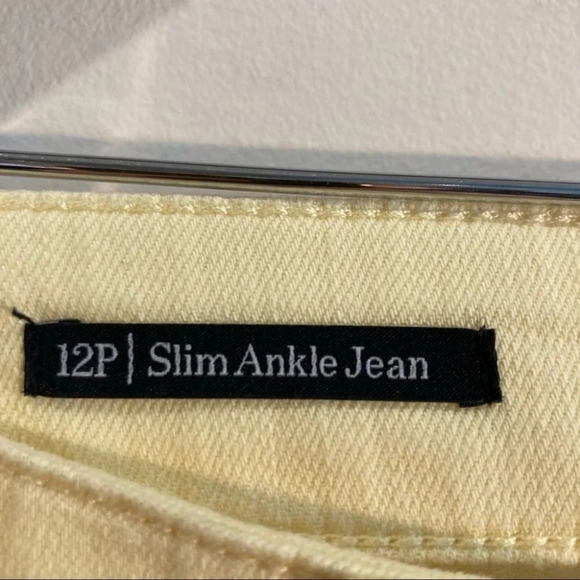 TALBOTS Sz  12P Slim Ankle Pastel Yellow Jeans NWT - Picture 10 of 10